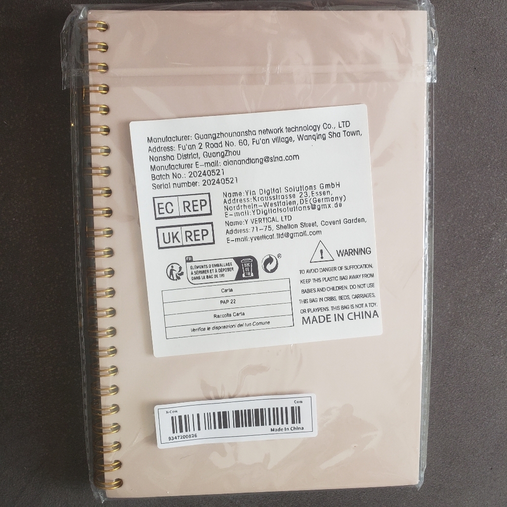 Hay Girl Hay Cow Spiral Notebook - Brown & White 6"×8½" NIB - Picture 2 of 5